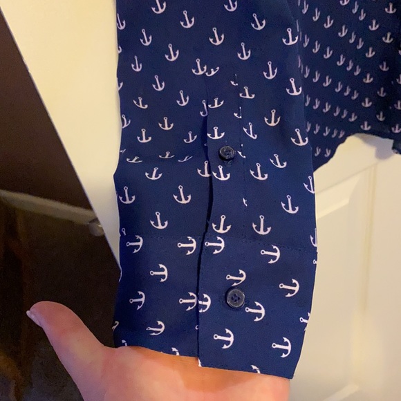Express Portofino button-down navy size M - Picture 5 of 7